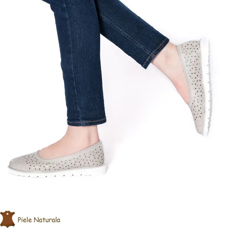 Balerini Dama Piele naturală CRL0030 GRI