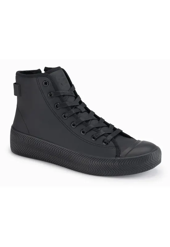 Pantofi sport inalti cu fermoar OM-FOTH-0184 - Negru