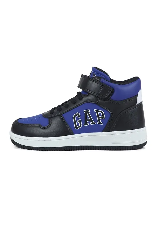 Pantofi sport mid-high din piele ecologica - Negru/Albastru