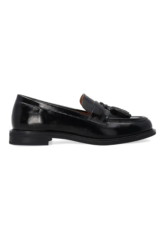 Pantofi loafer din piele lacuita cu ciucuri