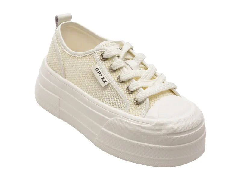 Pantofi sport albi, C11928, din material textil