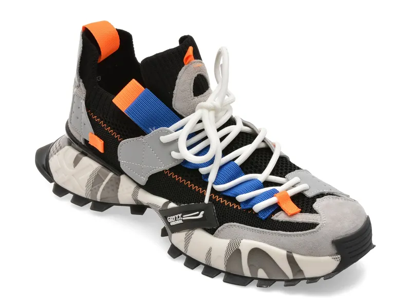 Pantofi sport negri, 18159, din material textil