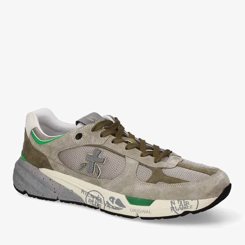 Sneakers bărbați Premiata Mase verzi din piele întoarsă și textil 1691BP8017V — imaginea 2