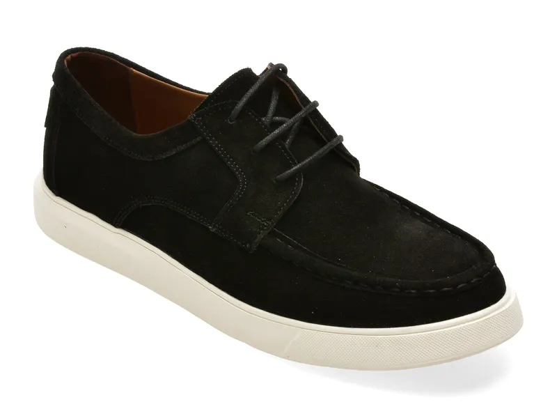 Mocasini BITE THE BULLET negri, RM118, din piele intoarsa