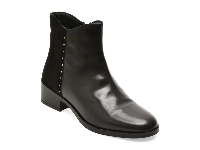 Ghete GEOX negre, D565EE, din piele naturala