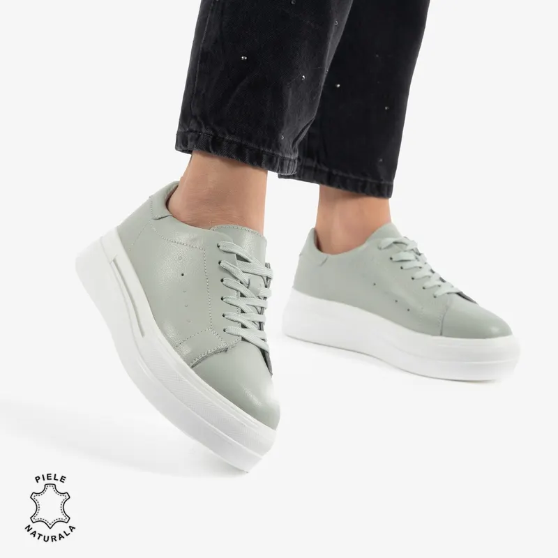 PANTOFI CASUAL DE DAMA DIN PIELE NATURALA CRL0769 barilla