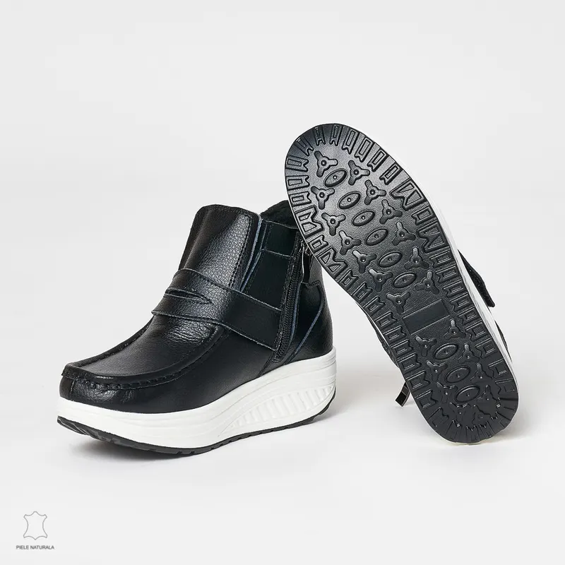 Ghete dama din Piele Naturala CRL0627 Negru