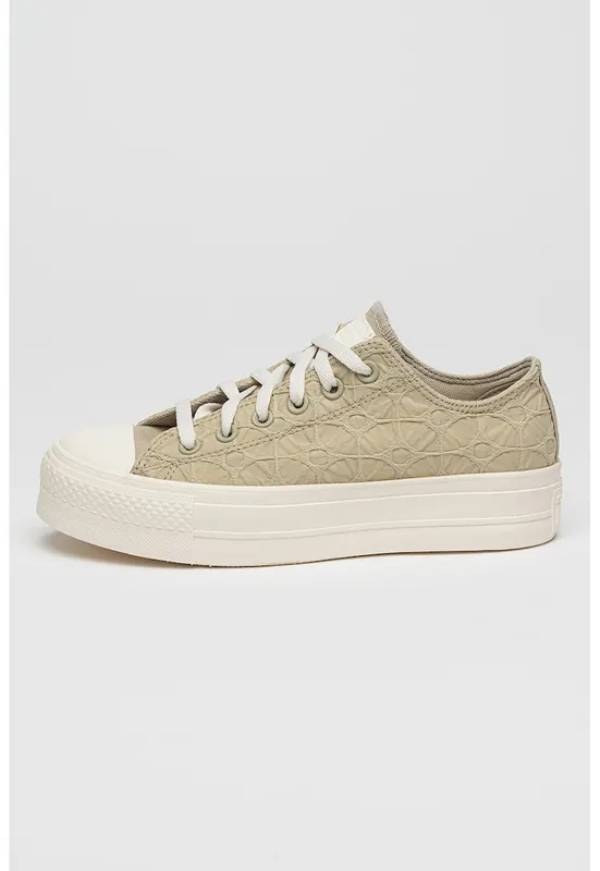 Pantofi sport low-cut cu platforma si model texturat Lift - Maro taupe deschis