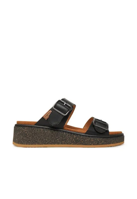 Slapi dama - W9D-1505 - Piele naturala - Negru - Negru