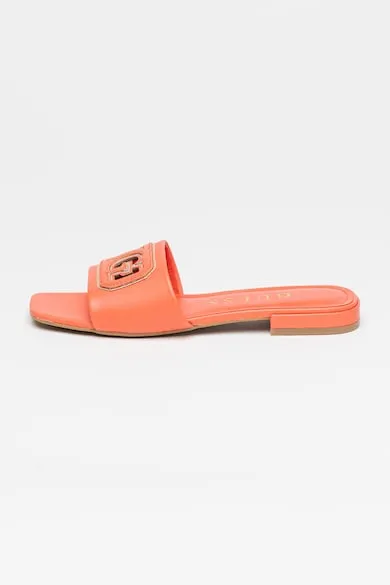Papuci cu logo - Auriu/Coral