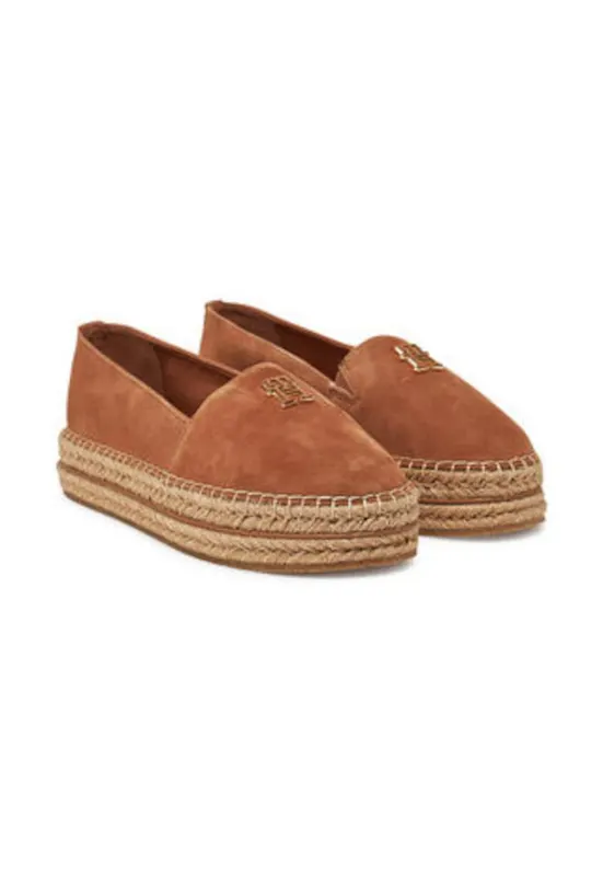 Espadrile pentru femei - piele naturala - maro -