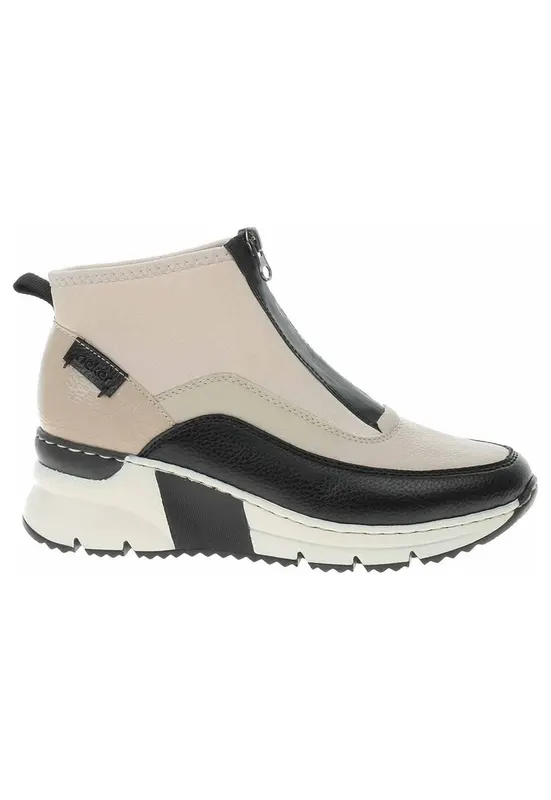 Ghete dama bej si negru - material sintetic - design modern - confortabil - Crem