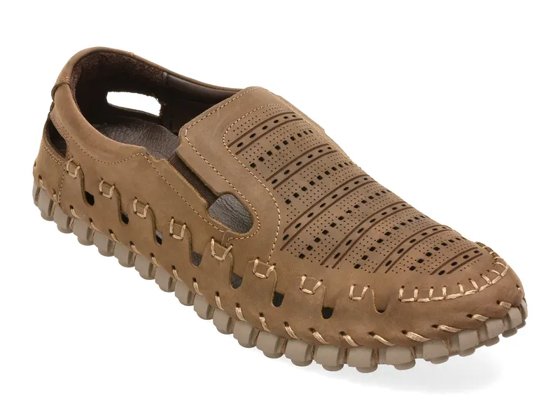 Pantofi gri, 7117812, din piele naturala
