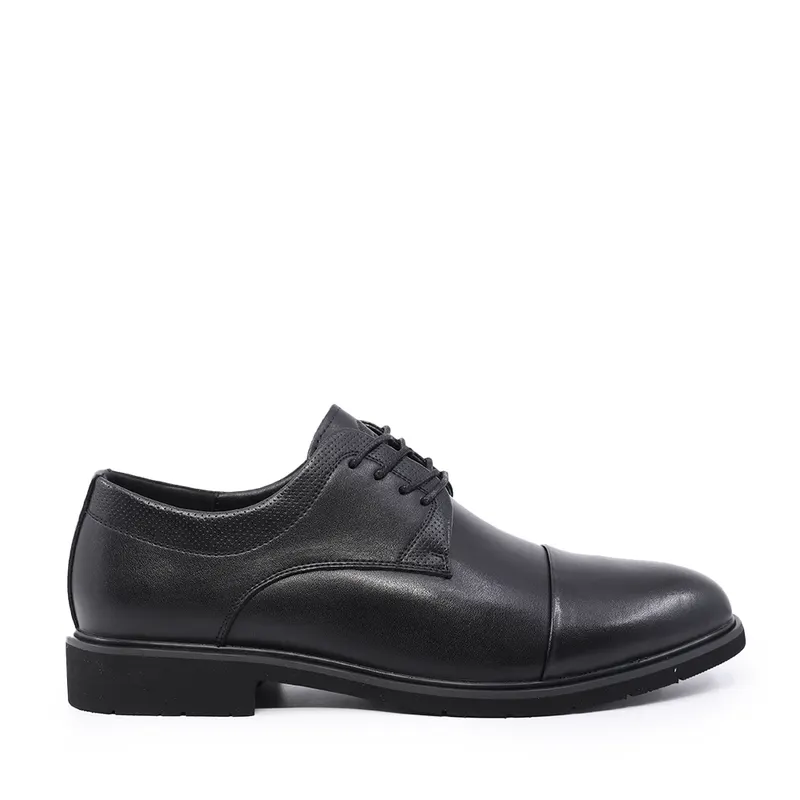 Pantofi derby bărbați negri din piele 3859BP326N