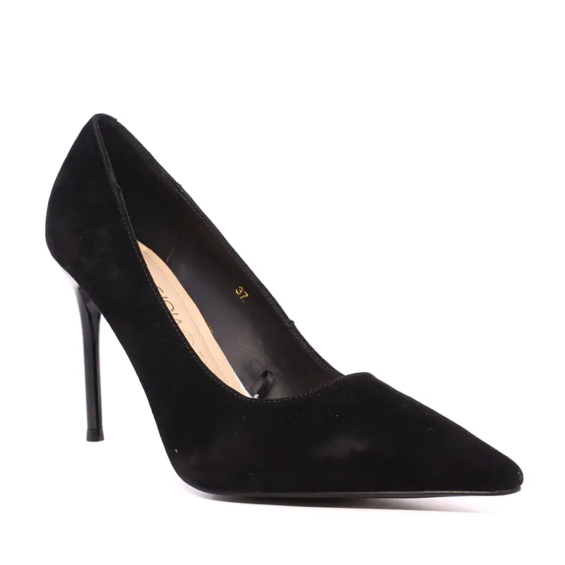Pantofi stiletto femei Luca di Gioia negri din piele întoarsă 1260DP7264VN — imaginea 2