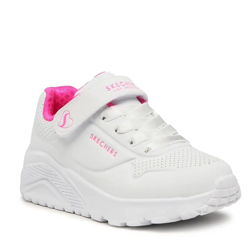 Pantofi sport fetițe Skechers Uno Lite albi 1961FP310451NA — imaginea 2