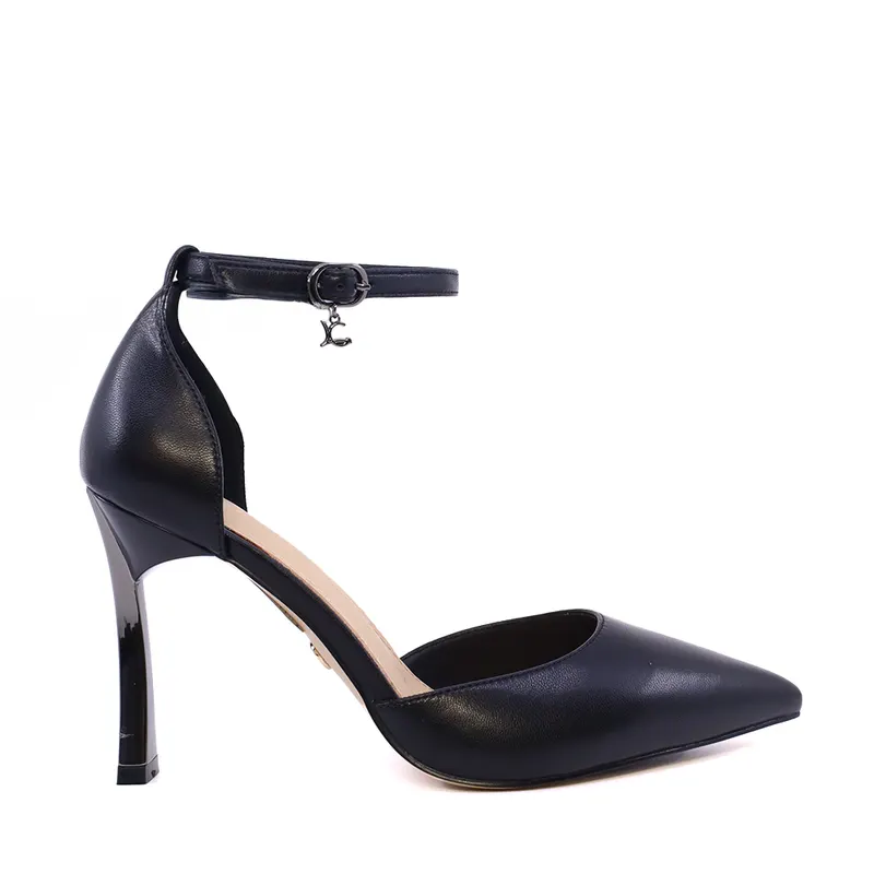 Pantofi stiletto decupați femei Luca di Gioia negri din piele 1261DD7076N