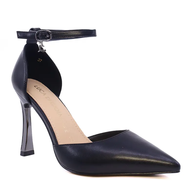 Pantofi stiletto decupați femei Luca di Gioia negri din piele 1261DD7076N — imaginea 2