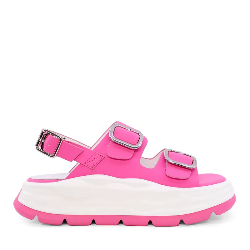 Sandale femei fuchsia din piele 1277DS3827FU