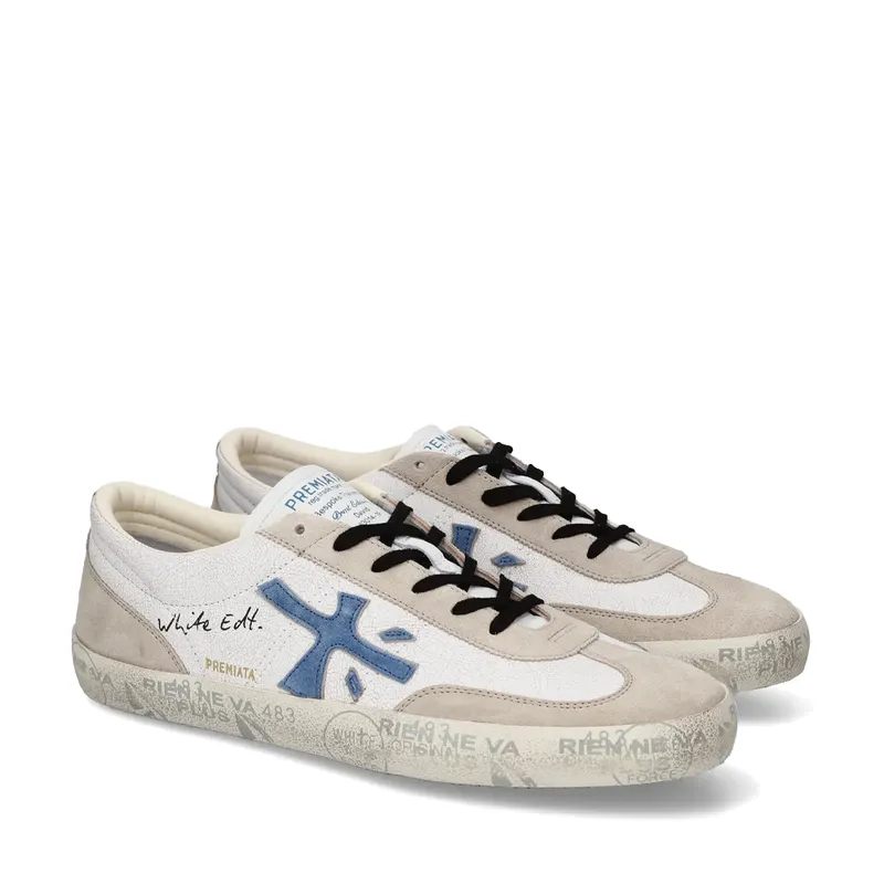 Sneakers bărbați Premiata David albi din piele 1691BP8089A — imaginea 2