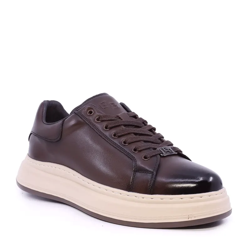 Sneakers ușori bărbați Enzo Bertini maro din piele 3662BP121M — imaginea 2