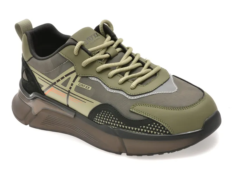 Pantofi sport GRYXX verzi, 5568, din piele ecologica