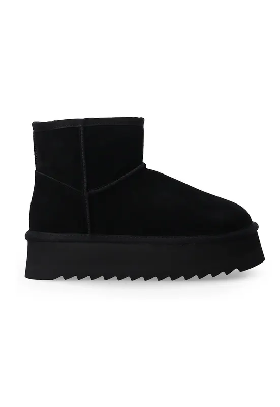 Ghete flatform din piele intoarsa