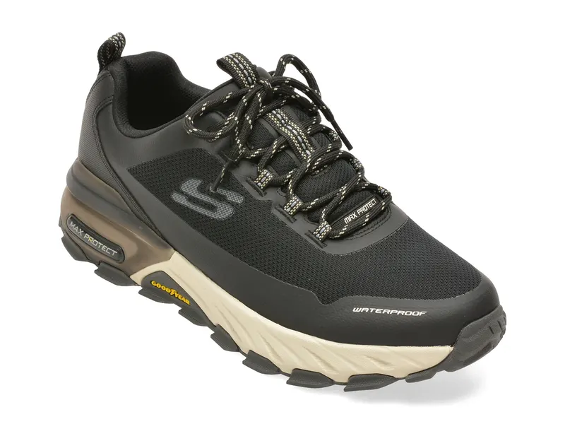 Pantofi sport SKECHERS negri, MAX PROTECT, din material textil