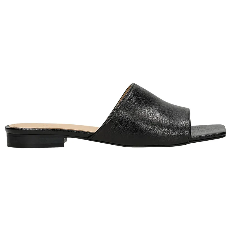 Papuci clasici negri damă din piele naturală netedă