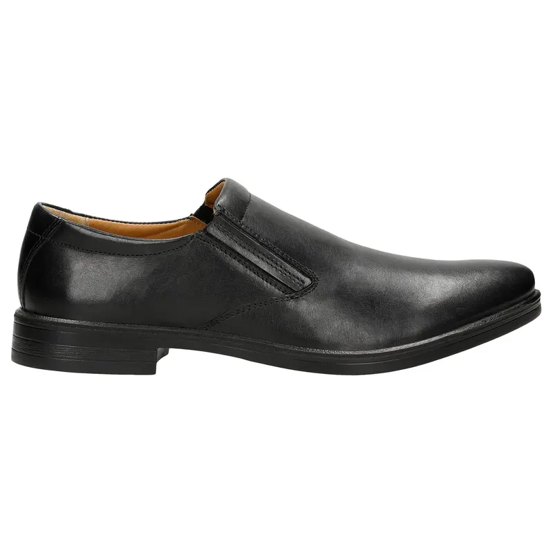 Pantofi slip-on negri din piele granulată