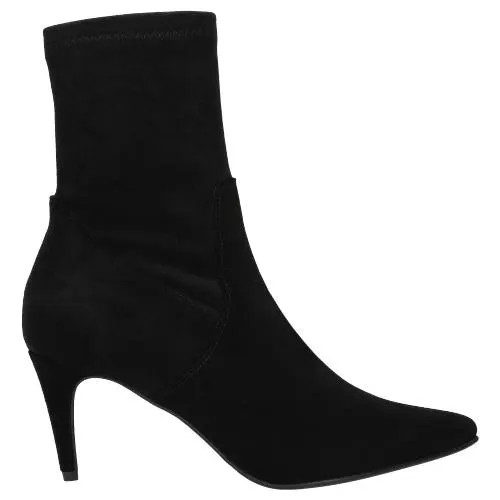 Botine negre cu toc și căptușeala înaltă damă