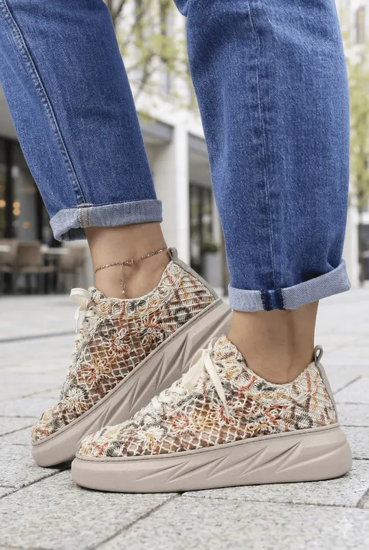 Pantofi Casual din Piele cu Dantela - SANDY MULTYBEJ