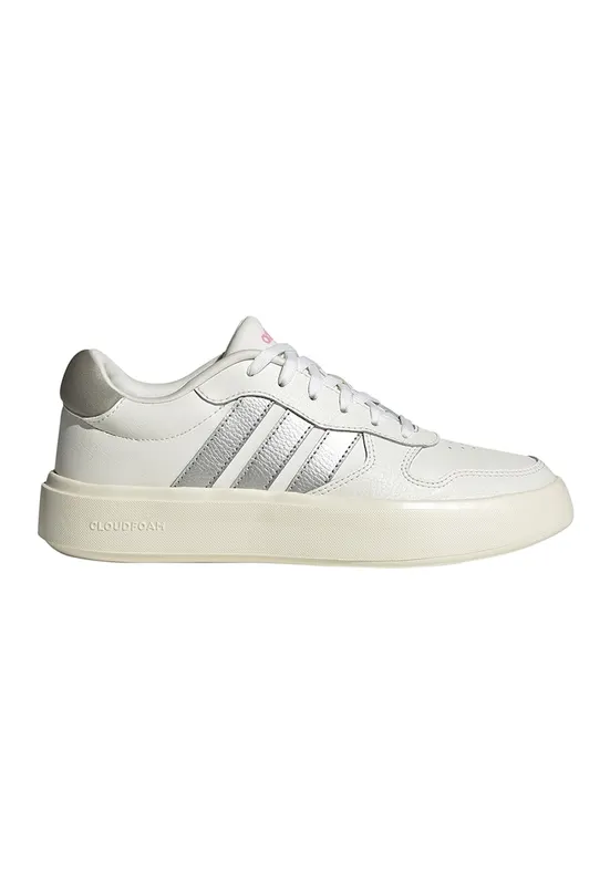 Pantofi sport cu logo Litecourt - Alb murdar/Argintiu