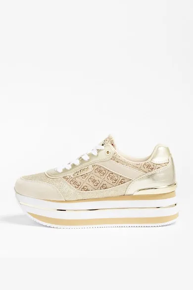 Pantofi sport flatform de piele ecologica