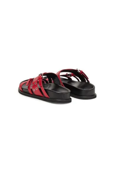 Slapi dama - 1-27416-44 - Piele naturala - Rosu