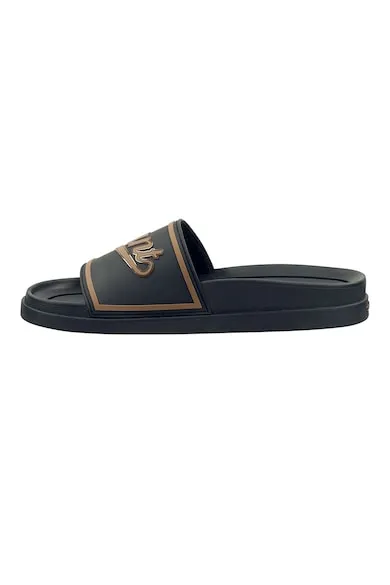 Papuci cu logo Pierbay - Negru/Maro