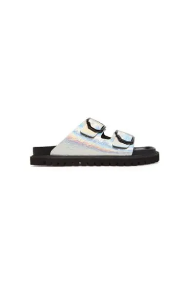 Slapi dama - G106279 - Piele ecologica - Argintiu