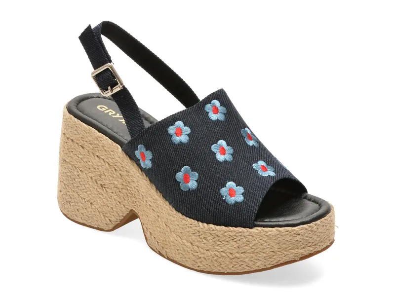Sandale albastre, 979, din material textil