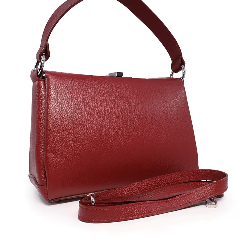 Poșetă satchel femei Enzo Bertini bordo din piele naturală 154POSP3317BO — imaginea 2
