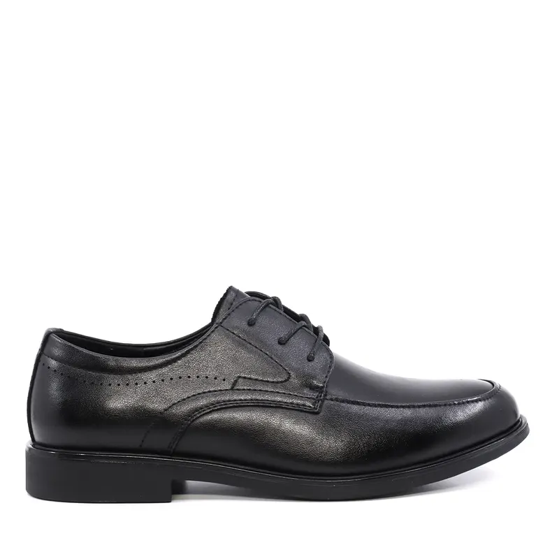 Pantofi derby bărbați negri din piele 3851BP083N