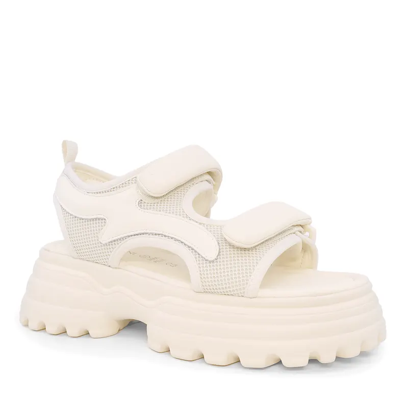 Sandale femei Enzo Bertini bej din piele si textil 3867DS029BE — imaginea 2