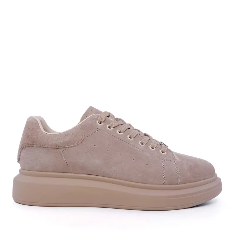 Sneakers ușori bărbați bej din piele întoarsă 3851BP311VBE