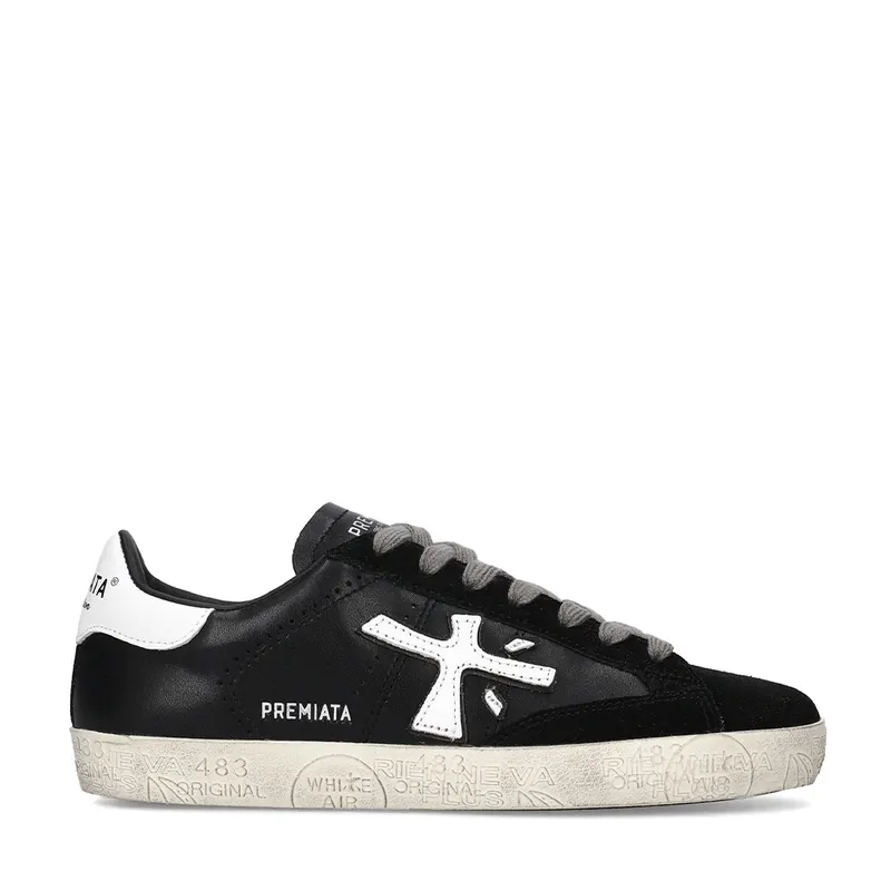 Sneakers bărbați Premiata Steven negri din piele întoarsă 1692bp5439n