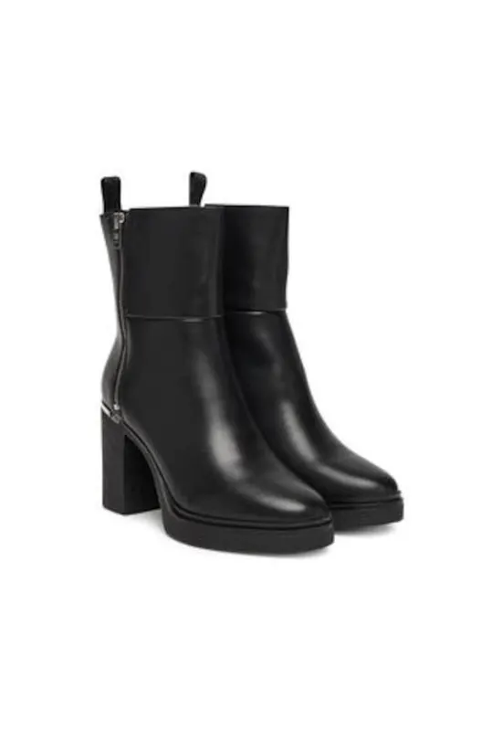 Botine dama - piele naturala - culoare negru - cu toc