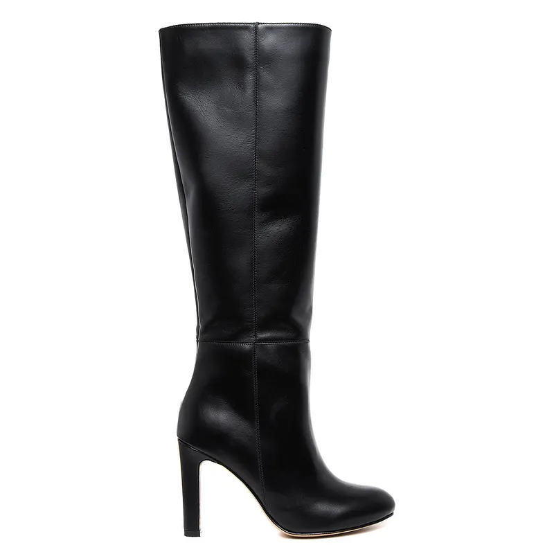 Cizme Clara Piele Naturala, Sub Genunchi, Negre - 38 / 8cm - Gros