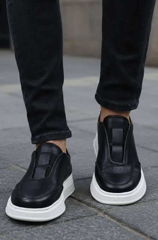Pantofi Casual din Piele Naturală Negri tip Slip-On - ZAK BLACK