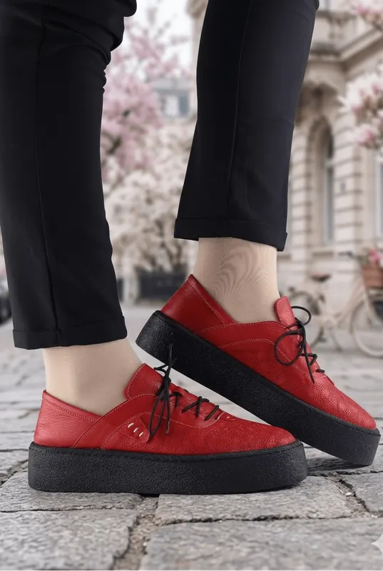 Pantofi Casual-Sport din Piele Rosie - PADO RED