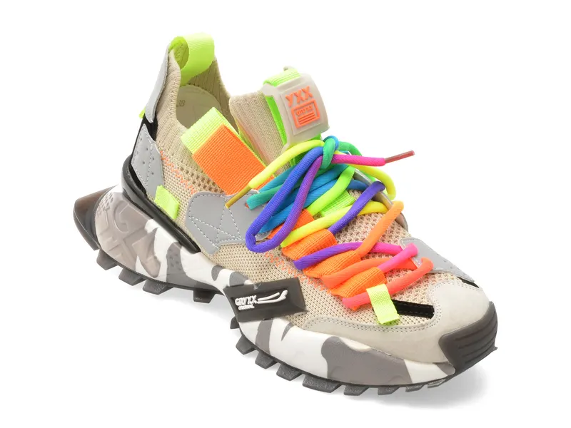 Pantofi sport bej, 18159, din material textil