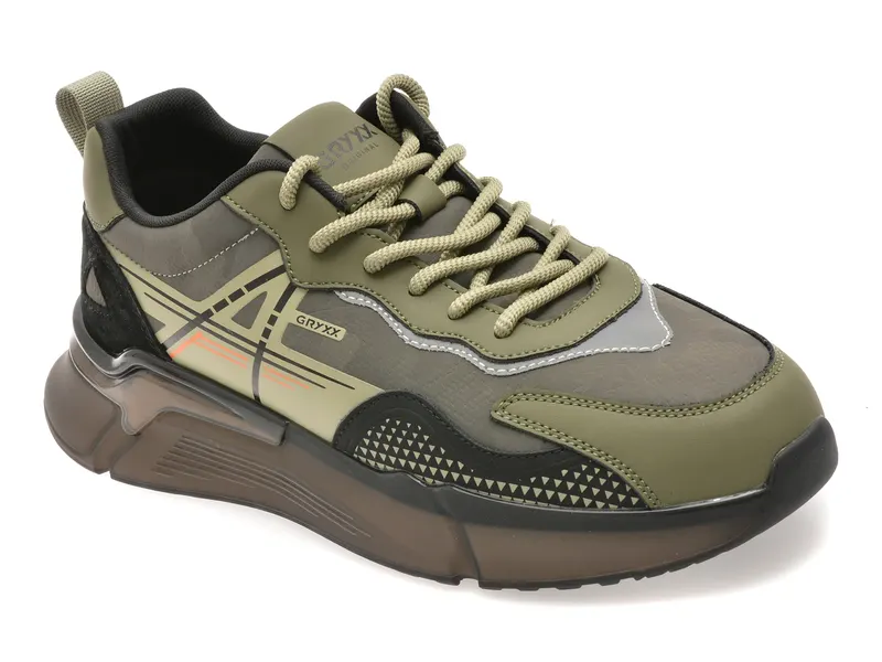 Pantofi sport verzi, 5568, din piele ecologica