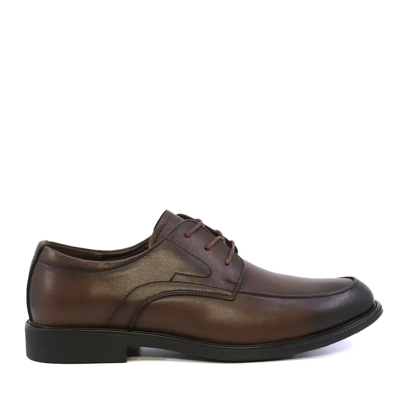 Pantofi derby bărbați maro din piele 3851BP083M